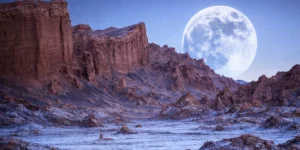 Valle de la Luna al atardecer en Atacama